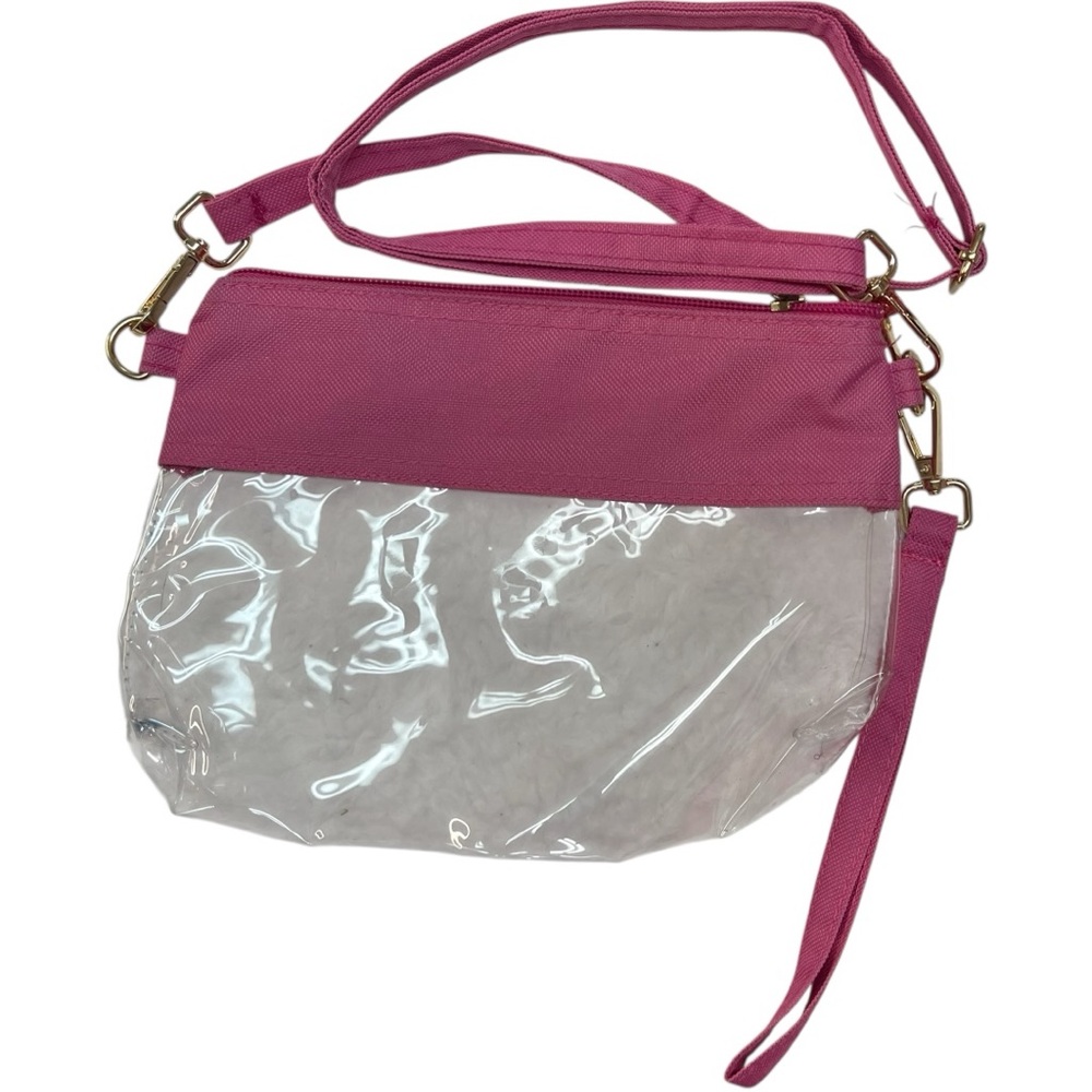 Transparent Clutch Crossbody Bag Pink Clear